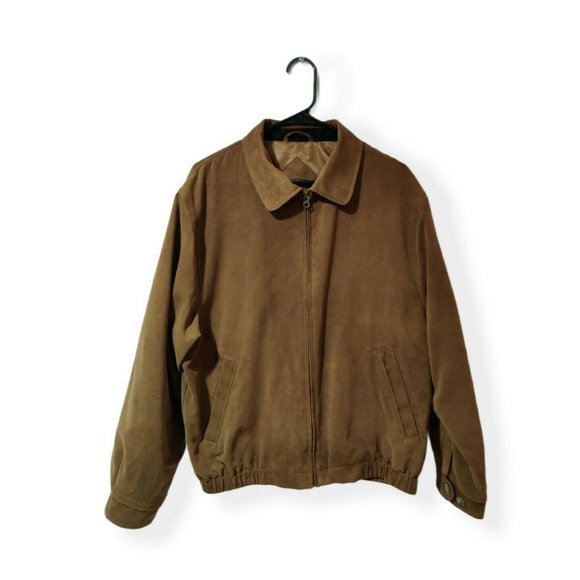 Cutter & Buck Other - Men's Cutter & Buck Brown Faux Suede Bomber Style